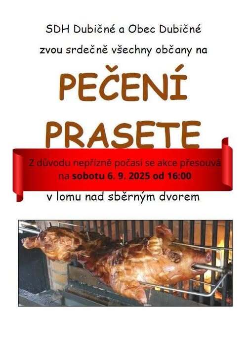 Změna termínu pečení selete.
